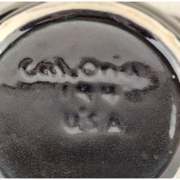 MCM Relish Platter/Dish 5Parts Red/Orange Black Multi Color 50/60"s Calf Pottery - Picture 10 of 12